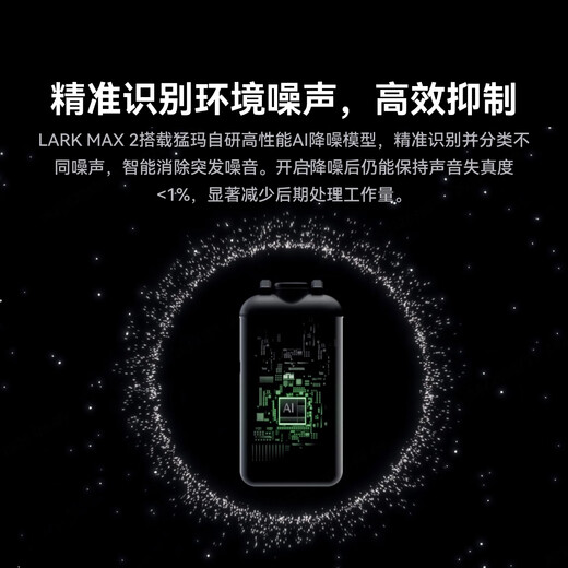 MOMA LARK MAX 2 Wireless Monitoring Microphone Lavalier Live Broadcast Microphone MOMA Mammoth AI Noise Reduction Short Video Shooting Vlog Interview Radio Microphone All-purpose Monitoring Set Includes Headphones