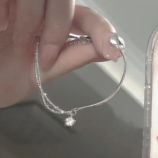 星星手链女生银色女款ins小众手镯生日礼物 手链