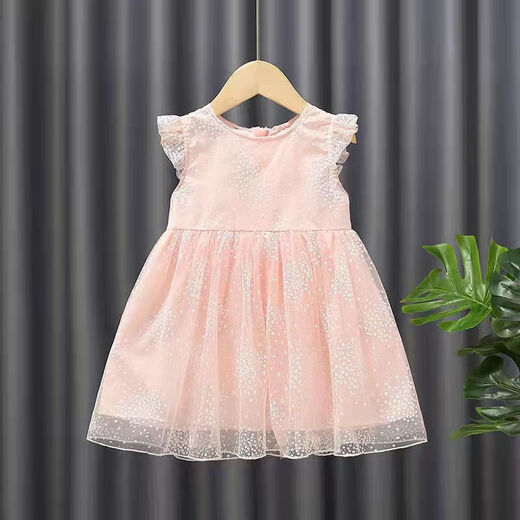 Snow White Dress Girls Summer Dress Children's Skirt Girls Wings Style Baby Summer Puff White 80 cm