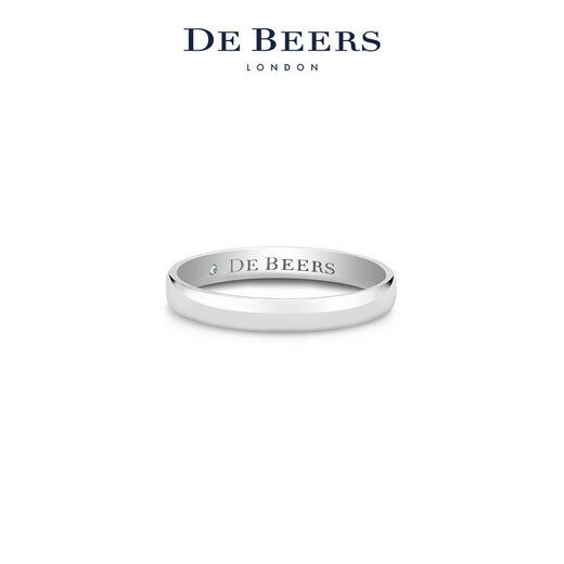 DE BEERS Wide Court Platinum Ring Couple Ring 3mm Platinum Ring Wedding Ring 3mm 55