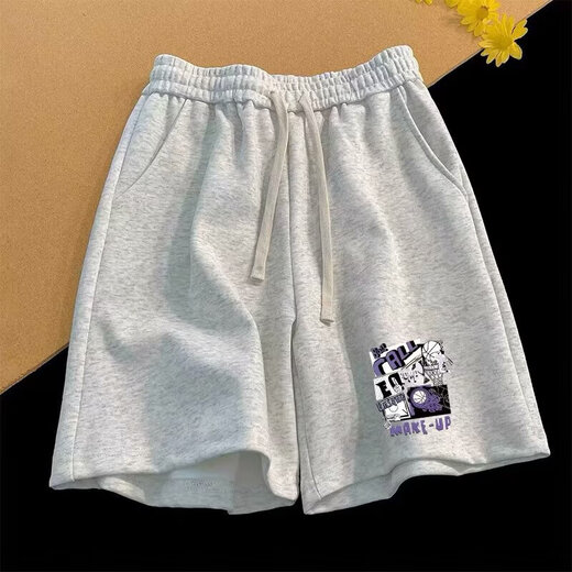 
New summer casual shorts men's quick-drying loose straight sports centre trousers trendy brand shorts SJ Xi F688 gray 3XL