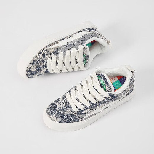 Lightning x Storm Picasso Paintings Créé conjointement par Lightning Men and Women's Shoes Revenge Storm Little Pread Pain Chaussures Saute Couple Skateboard Chaussures LS-699 Starry Sky Blue 42