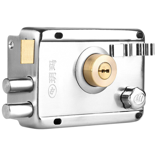 玥玛防盗门锁外装门锁通用老式铁门锁木门锁室内外C级家用户外大门锁 750-698右开有边（超C级锁芯）