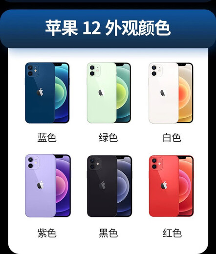 MIiPhone 14双卡5G国行14plus手机12pro Max通12p 12创意配件 蓝色 套餐二苹果12128GB