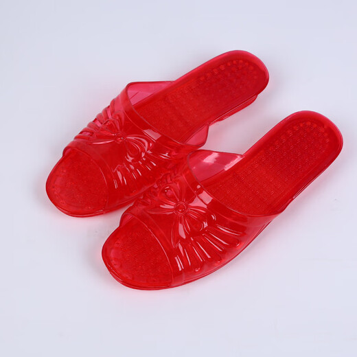 Yunyouli (yunyouli) summer women's crystal sandals comfortable flat heel PVC slippers 1478 yellow 38