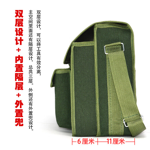 Jiang Zhiai multi-layer tool bag canvas bag thickened carpentry tile construction site bag multi-functional repair bag storage bag plumber bag multi-layer tool bag 40-17-32 cm