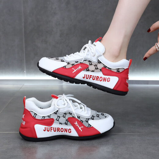 UOSU women's shoes men's shoes sports casual shoes Organza JFR thin breathable mesh dance shoes 9928 black and white [mesh] 34 [women's style]