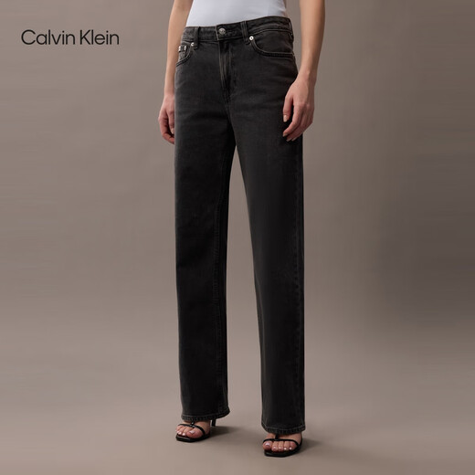 Calvin KleinJeans【复刻90系列】25春夏新款女士ck微弹直筒牛仔裤47B915G 846-牛仔黑灰 27