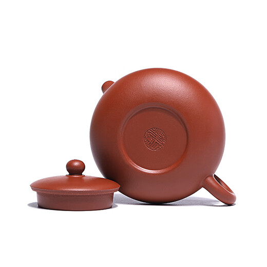 Centenary Liyong Yixing purple sand pot pure handmade raw ore Dahongpao flat Xishi pot Kung Fu tea set 185ml