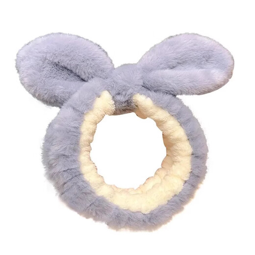 Tang Funi's special cute rabbit ears headband for face wash, women's summer day mask, makeup remover headband, new white bow headband