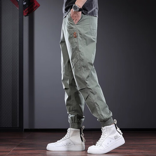 Guxiansen Arbeitshose Männer lose Hosen Männer Frühling und Sommer Neue Small-Foot-Casos-Hosen Herren Harem Hosen Herren Lange Hosen Grün 3xl [Empfohlenes Gewicht 170-190jin [Jin gleich 0,5 kg]]