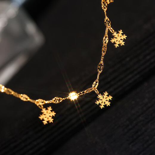 Lie Rui plated 18k gold snowflake anklet for girls cool style sexy anklet that does not fade, simple and versatile anklet chain gold