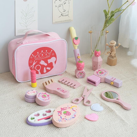 幼儿童过家家玩具女孩化妆品包套装仿真梳妆台小公主新年生日礼物 粉色化妆包B款