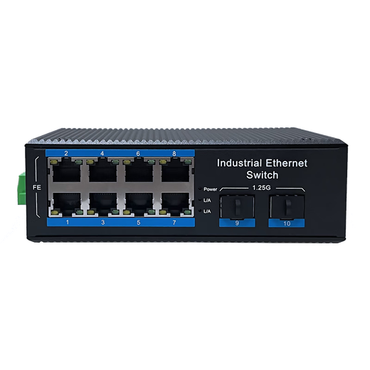 巢客工业光纤收发器百兆千兆1光1电1光2电1光4电1光8电收发器工业交换机监控非管理型光电转换器 工业级| |2千光8百电-SFP收发器 1*9模块+POE功能-不含电原