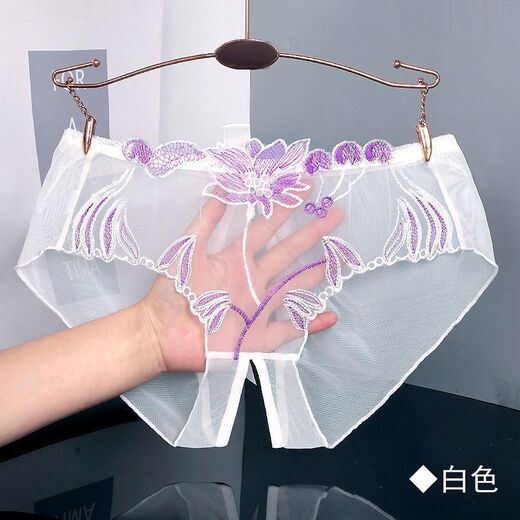 Yan Beiwei modal sexy lace sexy underwear for women with large size high appearance charming pure embroidery without taking off shorts 838 white + pink + skin color 3 strips L [110-130Jin[Jin equals 0.5 kg]]