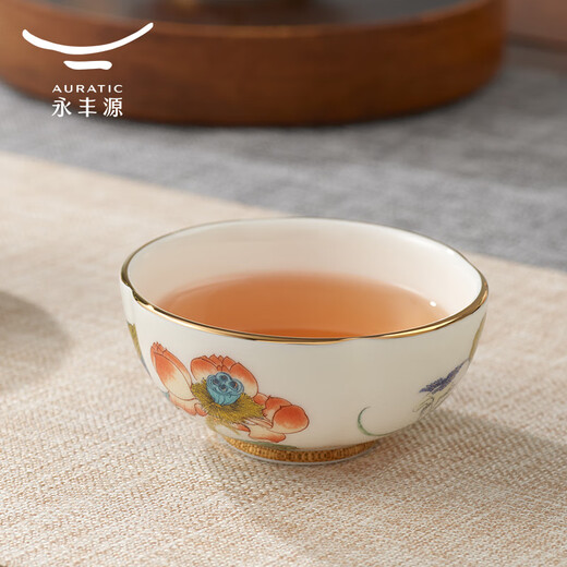 Auratic Chinese porcelain Yongfengyuan Xingfu Heming 8-piece ceramic tea set-teapot set (4 persons) gift box packaging