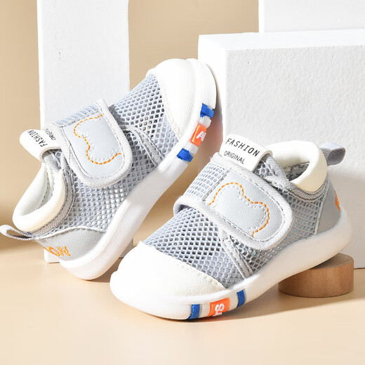 [Baby Sandals] Men's and Girls' Summer Toddler Shoes 0-1-2 Years Old Baby Anti-Slip Soft Sole Baby Toddler Net Shoes Navy Blue 22