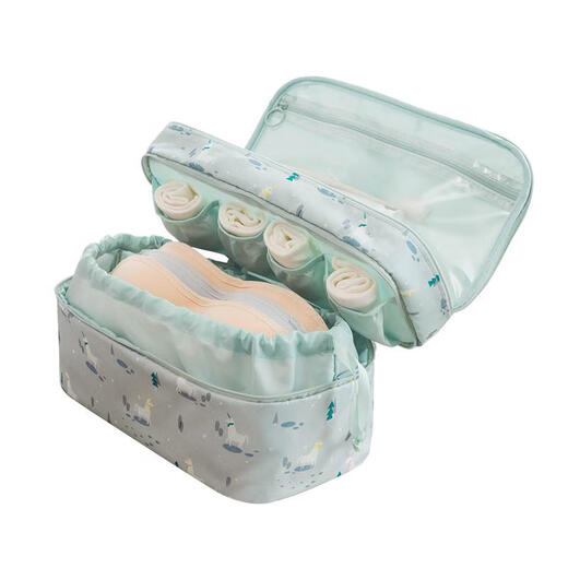 Jingyi Travel Rangement Sac de rangement portable Sac de rangement de lingerie à bagages sous-vêtements Sac d'emballage Bra Box Organisation Boîte à dessin beige-privé Corde