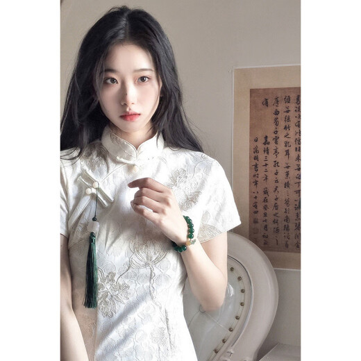 仙僖俫改良旗袍2025夏气质白裙国风 831花色 2XL