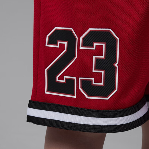 耐克（NIKE）Jordan官方耐克乔丹男童幼童季后赛T恤和网眼布短裤套装夏II2533 687健身红 110 S