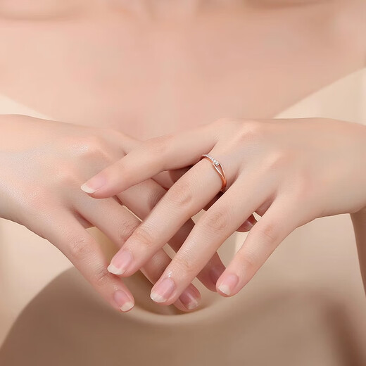 Fat Donglai same style rose gold ring 18k gold women's Au750 moissanite diamond row ring big lucky tail 18k rose gold diamond ring size 8