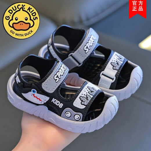 G.Duckkids Little Yellow Duck Sandalias para niños para niños 2025 Nuevos niños de verano SOFT SOFT SOLE BEBY 0-3 NIÑOS Y GIRLES SAND [878 Sandalias] Gris 23 Longitud interna 15 cm