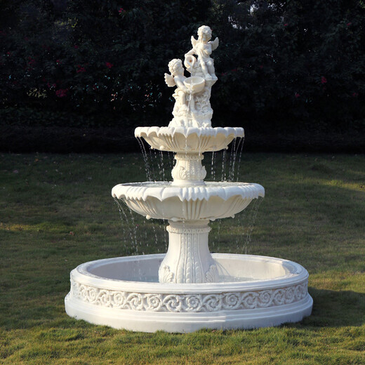 European-style flowing water fountain, outdoor courtyard garden, fish pond, fountain, landscape decoration, wedding ornaments, wishing pool, No. 8 fountain