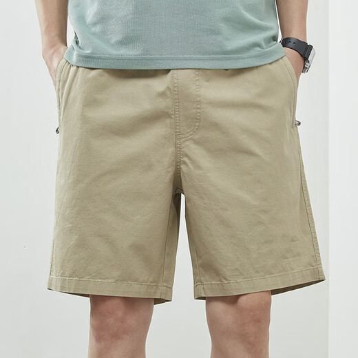 
Dancing with the wolf Summer shorts for men pure cotton solid color casual pants outside wearing men's loose and simple five-point pants men's pants 9215 Navy Blue 3XL
