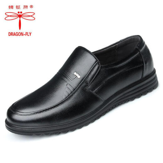 Dragonfly Brand Herren-Lederschuhe mittleren und älteren Männerschuhe Vaters Schuhe Casual Business-Lederschuhe weiche Cowhide Vaters Schuhe Schwarz 7029 Vier-Jahreszeiten Modell 38 38 Standard Lederschuhe Größe