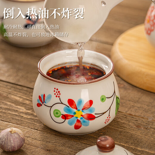 Newair Chinese ceramic seasoning jar seasoning jar kitchen household high-end box combination set salt lard chili oil jar