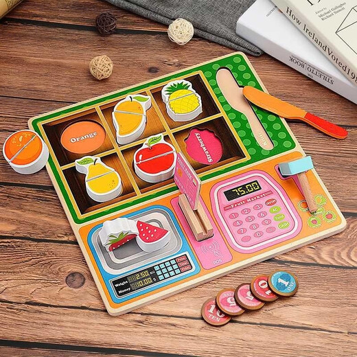 Children's house kitchen toy set board wooden simulated kitchen utensils boy and girl cooking set barbecue shop