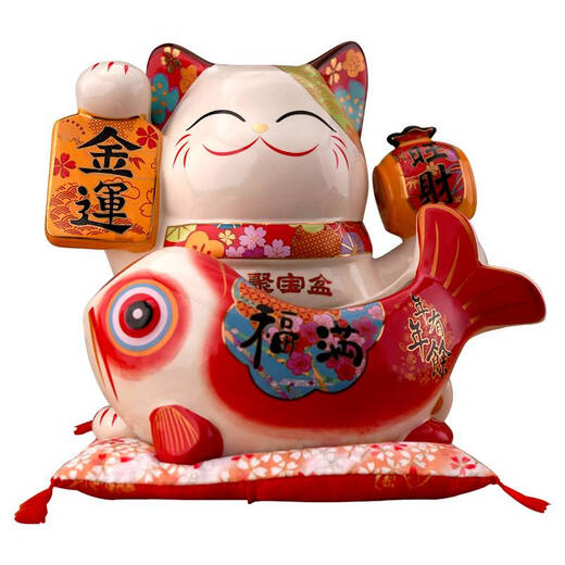 Ni Zhier Jinshi Workshop Cash Desk Facai Cemic Piggy Bank Хранилище может крупные подарки кошки 1049 Fugui Youyu Piggy Bank большой [Presale]