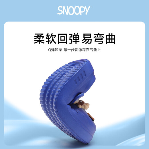 SNOOPY史努比童鞋儿童洞洞鞋户外凉拖鞋男女童家居鞋花园鞋2101宝蓝28