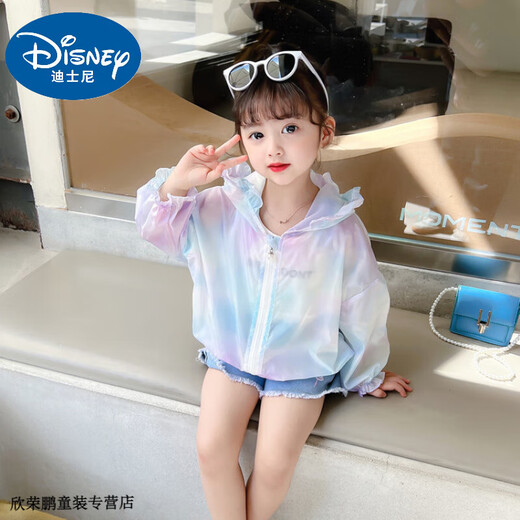 Disney baby girl summer sun protection clothing thin coat 2025 new summer clothing baby girl Korean style style infant sun protection clothing Violet 100 recommended 90-100cm3-4 years old cm