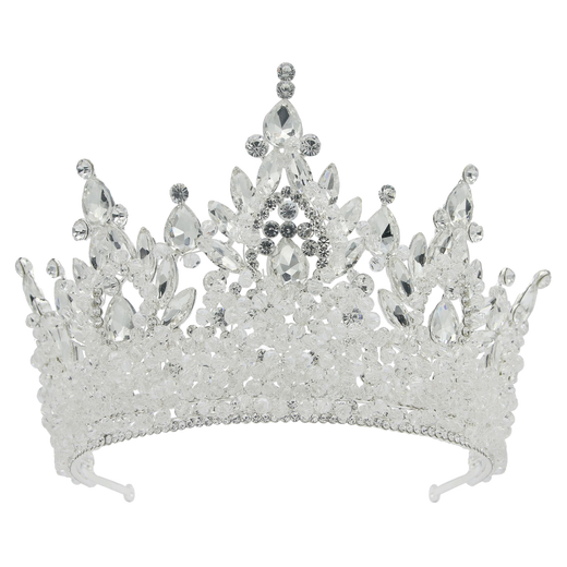 Shien 2023 Nouveau création en alliage perlé créatif en alliage en alliage grande couronne diadème de la mariée européenne et américaine accessoires de cheveux de mariage couronne blanc
