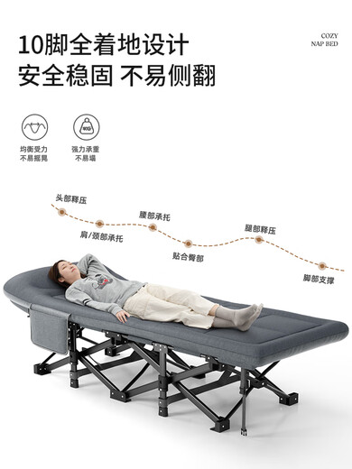 Fenglang cama individual plegable y acompañante Campo portátil simple plegable camas individuales