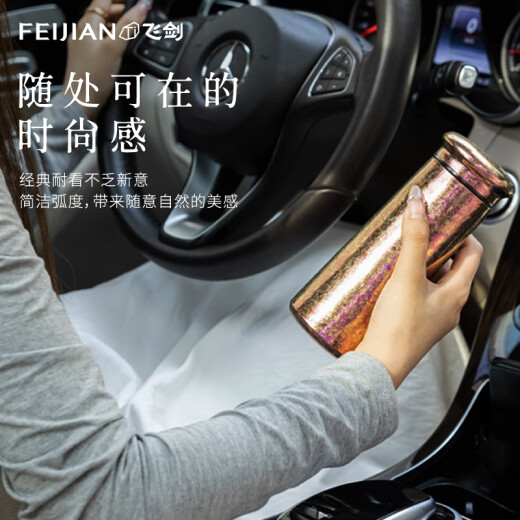 飞剑（feijian）纯钛保温杯男女士钛水杯户外小巧便携钛杯商务办公定制高档礼品杯 熏衣紫280ml