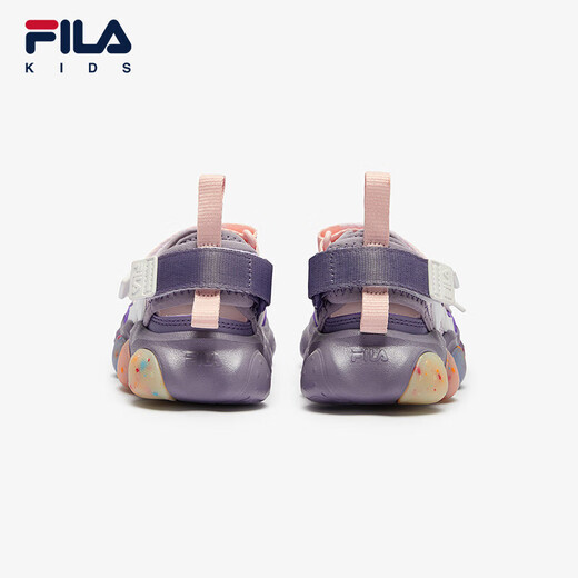 Fila Fila Children's Shoes Sandals 2025 Summer New Girls Breathable Flashing Velcro Sneakers Romantic Purple/Gray Smoked Purple-OL 29