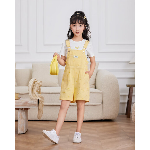 IEFMINI【爱依服童装】2025夏季新款甜美可爱洋气女童背带套裤 黄 140