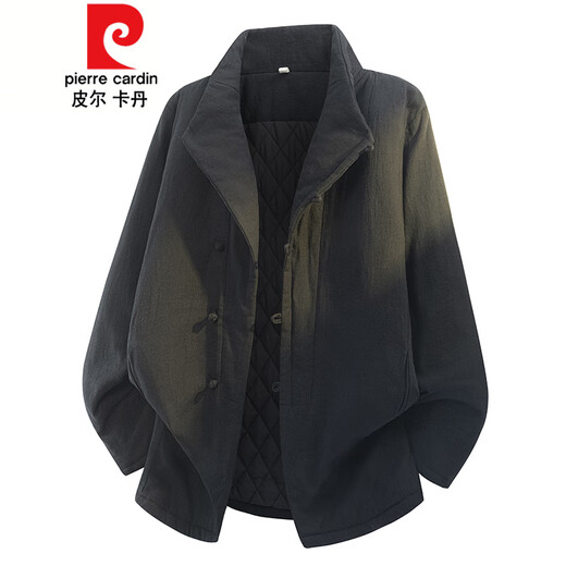 Pierre Cardin Chinese style Tang suit cotton coat men's thickened warm mid-length retro jacket Gray M
