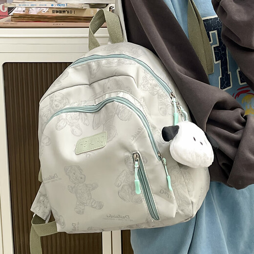 Kindergarten fashion cute little schoolbag girl girl baby lightweight 3 to 6 year old children waterproof fashionable backpack green with hanging in