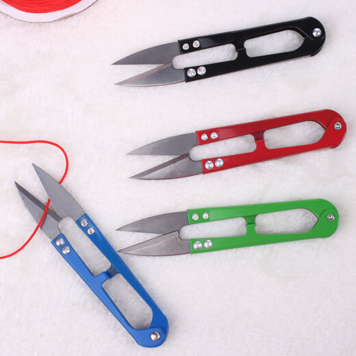 Panland cross stitch hand tools, special small scissors for sewing and thread repair, U-shaped scissors, small U-shaped scissors, yarn trimming thread, a pair of scissors (random color)