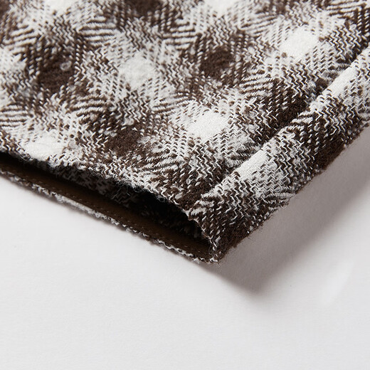 Xiangying retro coffee color plaid shirt for women 2025 winter new style wool long-sleeved loose lapel shirt jacket Kage M 160/84A/95-110Jin Jin equals 0.5 kg