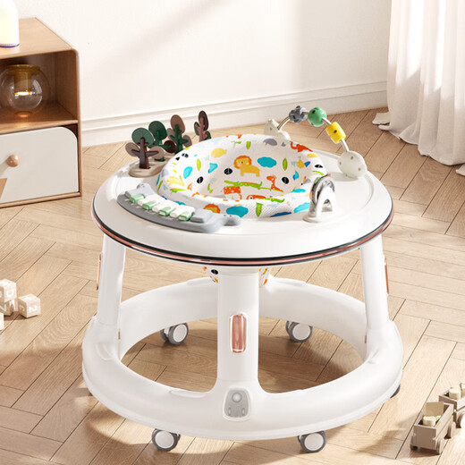 Angi Baby Baby Walker multifunción 360 girando para niños asistir a los niños Anti-rolling Tres en uno caminante crema blanca [360 cojín giratorio + música] Walker multifuncional Regalo de primer cumpleaños