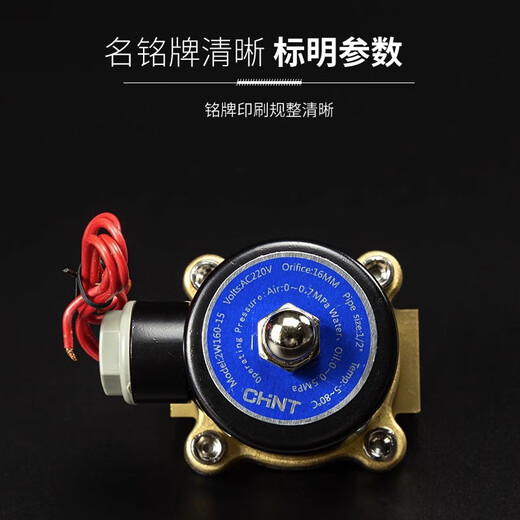 Chint (CHNT) N2W160-15-AC220V solenoid valve water valve air valve normally closed copper solenoid water valve 4 minutes 220V