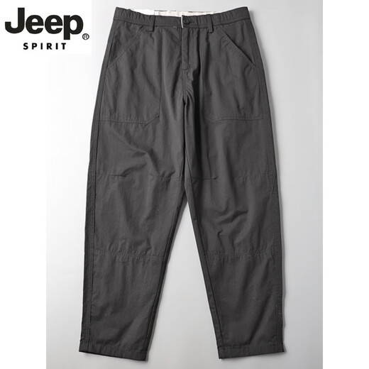 JEEP SPIRIT休闲裤男夏季纯棉阔腿裤宽松直筒日系哈伦裤男休闲长裤百搭工装裤 6626黑色 29