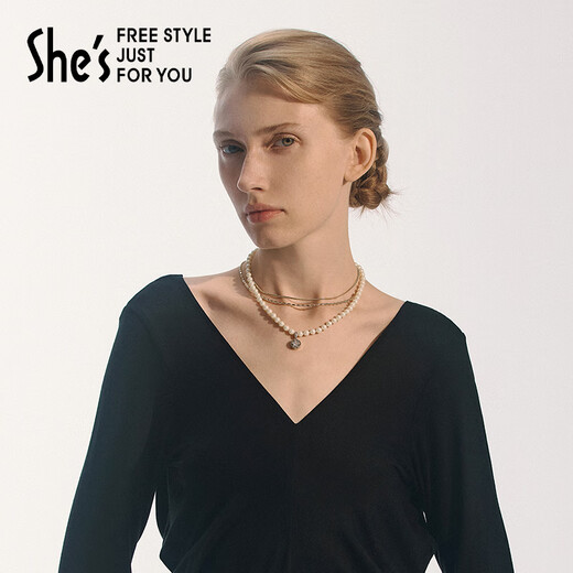 She s Qianzi fashionable and elegant craftsmanship pearl short necklace necklace light luxury high-end clavicle chain birthday gift for women necklace 6mmSPP8719277