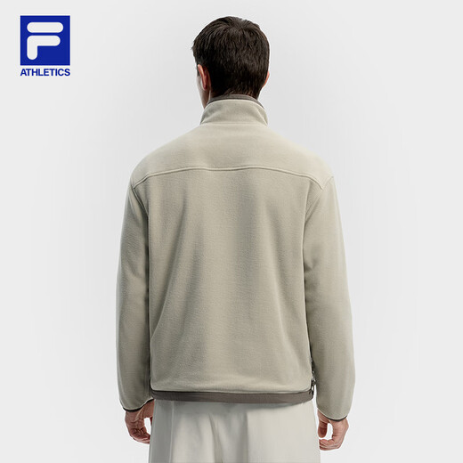 FILA official couple's style reversible jacket 2025 winter new fitness sports loose stand-up collar top Planet Cup Brown-BN S 165/88A/S