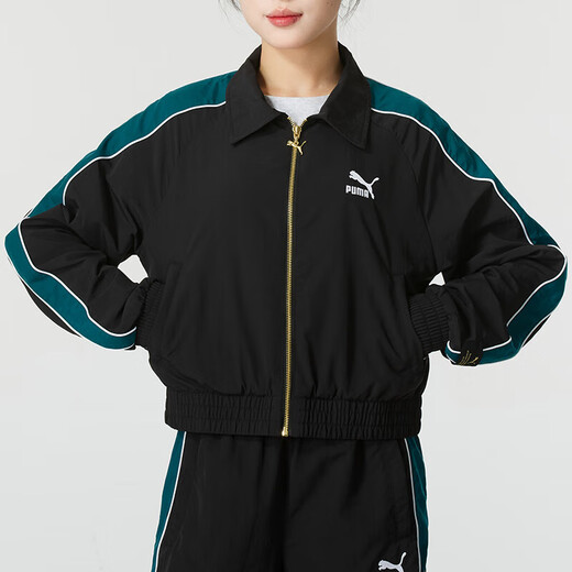 彪马（PUMA）官方舰店女装 2025夏新款运动服跑步健身训练服休闲时尚翻领夹克 629113-01 S