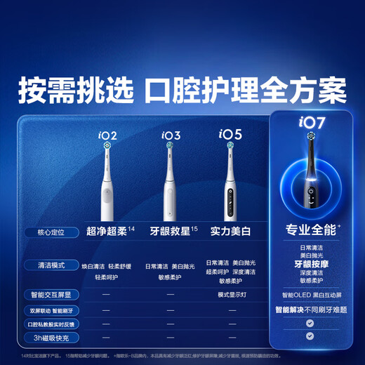 Oral-B Smart Electric Toothbrush iO7 Obsidian Deep Black Brush Head*4 Deep Cleaning State Subsidy OCC Best-Selling Couple Birthday Gift Business Gift